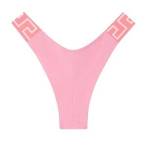 Versace Bright Pink Logo Elastic-Band Bikini Top Size L